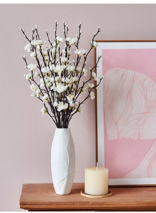 ShebSheb 5 stems Plum Blossom Branch Artificial Flowers for Spring Summer Indoor Decoration,Faux Long Stem Artificial Flowers - Image 3